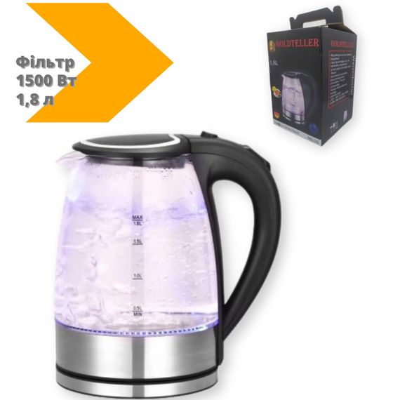 Електрочайник Goldteller MG-05 1,8 л 1500 Вт чорний (MG-05 BLACK_400) | Зображення 1