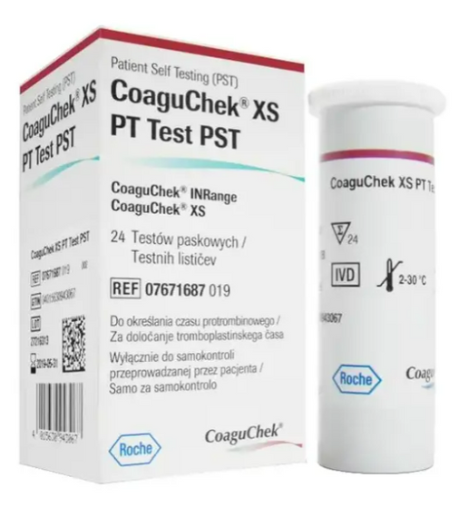 Тест смужки коагучек CoaguChek XS PT INR PST, діагностичні смужки, 24 шт