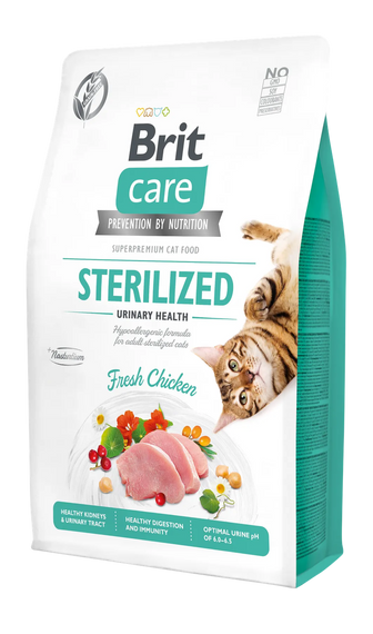 Сухий корм для котів Brit Care Cat GF Sterilized Urinary Health при сечокам'яній хворобі, курка 2 кг
