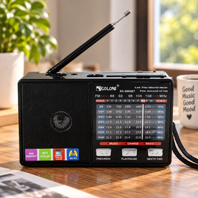 Радиоприемник аккумуляторный Golon RX 8866 с фонариком + BT / FM приемник Golon на батарейках USB MP3
