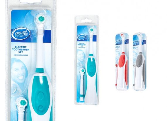 Електрична зубна щітка з насадкою на батарейках, м'яка щетина, ротаційне очищення обертовою головкою Червона | Зображення 6