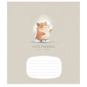 Зошит учнівський "Cute friends" 012-3292K-4 в клітинку, 12 аркушів
