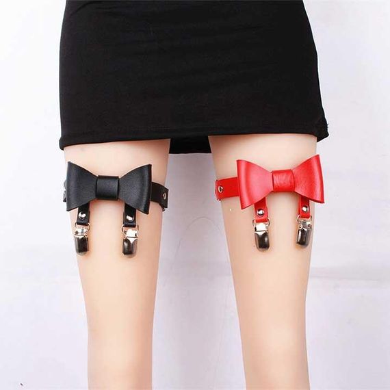 Гартер на 2 ноги с подвязками для чулок и бантиком 2 шт Красный | Зображення 2