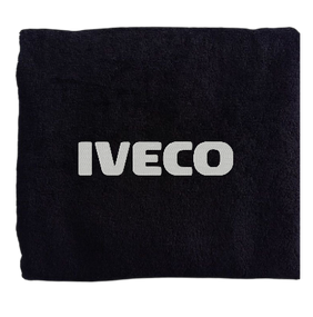 Рушник з вишивкою махровий банний 70*140 чорний автомобілісту Івеко Iveco 00451