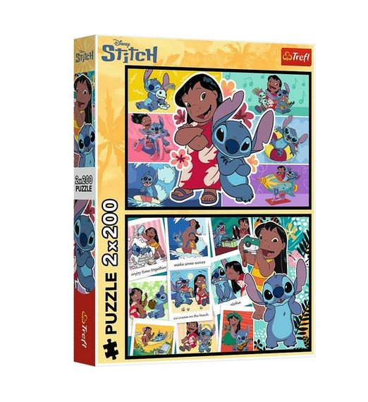 Пазли "Stitch. Щасливе життя Стіча", 13334 Trefl, 2х200 елементів (5900511133349)