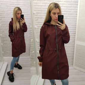 Жіночий стильний демисезонний плащ-вітровка арт А-102 / колір бордо