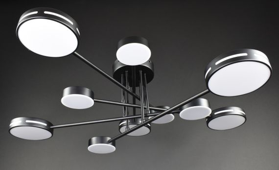 Люстра світлодіодна стельова LED світильник для квартири на стелю лед 27936 Чорний 25х90х90 см.