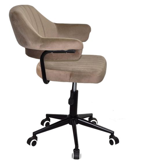 Крісло Jeff BK-Modern Office велюр кавовий B-1042 на чорній опорі-хрестовині модерн з колесиками | Зображення 1