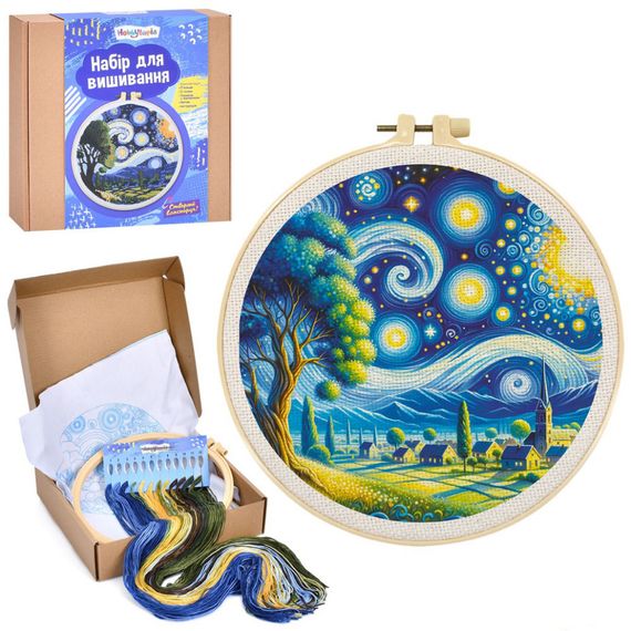 Детский набор для вышивания "Ночь" DYEK1009 пяльце 20 см