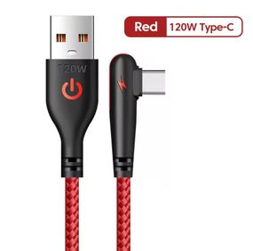 Кабель USB Type-C для быстрой зарядки Huawei Mate (1 метр), 90 градусов, красный