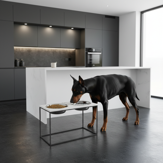 Миски на подставке для очень больших собак Hollky Base XXL40 (2 × 2,8 л) BXXL40-643240-GRWH | Зображення 1