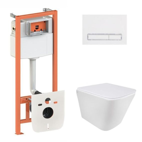 Готове рішення Qtap для ванної кімнати: підвісний унітаз Tern Ultra Quiet 490x365x325 + комплект інсталяції Nest 4 в 1 (лінійна