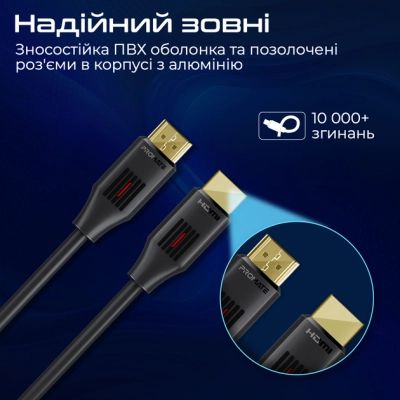 Кабель мультимедийный HDMI to HDMI v.2.0 prolink4k60-500 Promate (prolink4k60-500) | Зображення 6