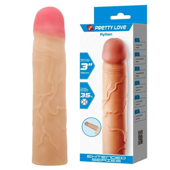 Насадка презерватив Pretty Love - Kylian 3"( 76 mm) Extended Series, BI-026257 Sex Aura | Зображення 1