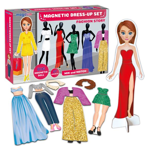 Настільна магнітна гра "Fashion story" ML4032-08 EN магнітна лялька, 27 магнітів