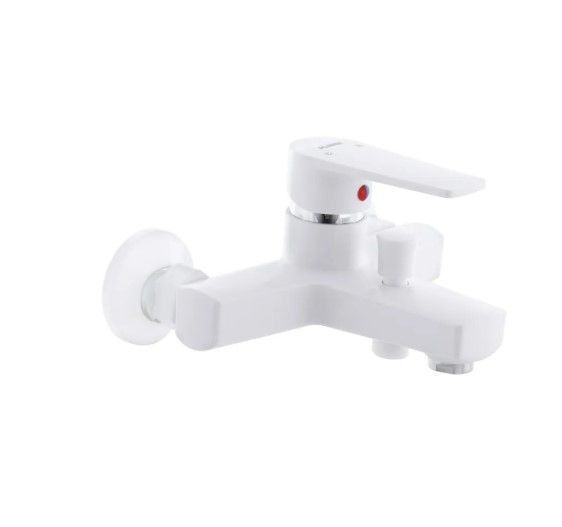 Змішувач для ванни PLAMIX Leo-009 White (без шланга і лійки) (PM0555)