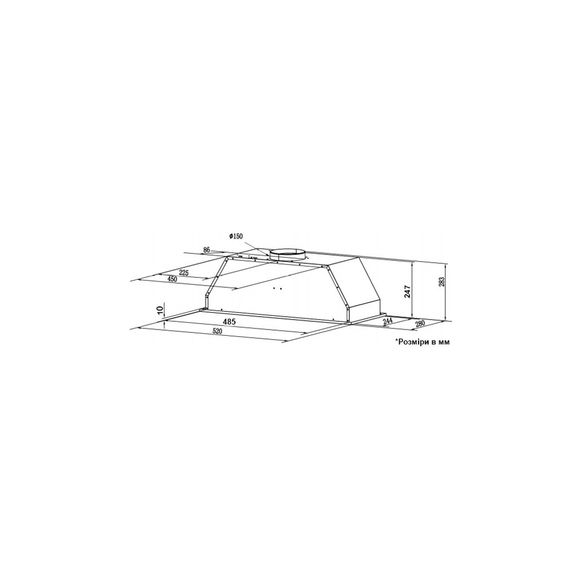 Витяжка кухонна Interline SWAY BL A/60 GL/S | Зображення 1