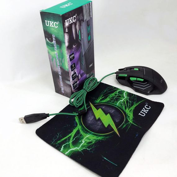 Мышка проводная игровая UKC 6967 OE-478 с ковриком | Зображення 2
