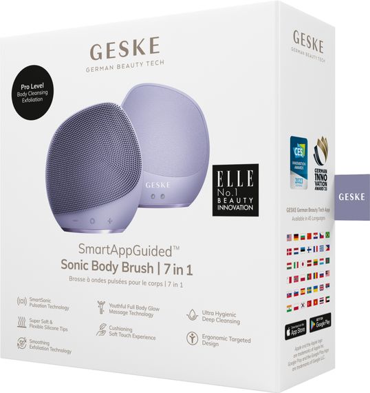 Ультразвукова щітка для тіла та інтенсивний пілінг GESKE Sonic Body Brush&Intensive Exfoliator 7в1 starlight, Фіолетовий | Зображення 7