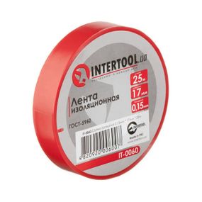 Стрічка ізоляційна 0.15 мм*17 мм*25 м червона INTERTOOL IT-00601