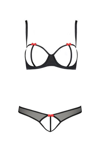 Комплект белья с открытым доступом HEIDI SET WITH OPEN BRA black S/M - Passion sexstyle | Зображення 2