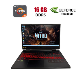 Ігровій ноутбук Acer Nitro 5 AN515-46 / 15.6" (1920x1080) IPS / AMD Ryzen 5 6600H (6 (12) ядер по 3.3 - 4.5 GHz) / 16 GB DDR5 / 512 GB SSD / nVidia GeForce RTX 3050, 4 GB GDDR6, 128-bit / WebCam б/в