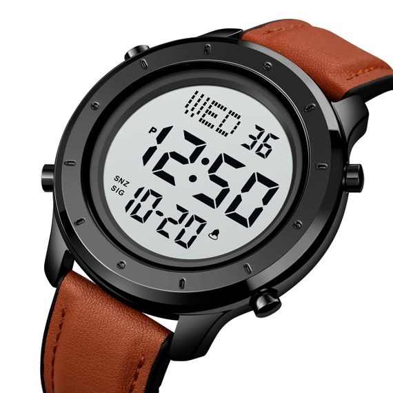 Skmei 1864LBNWT Brown-White Leather | Зображення 1