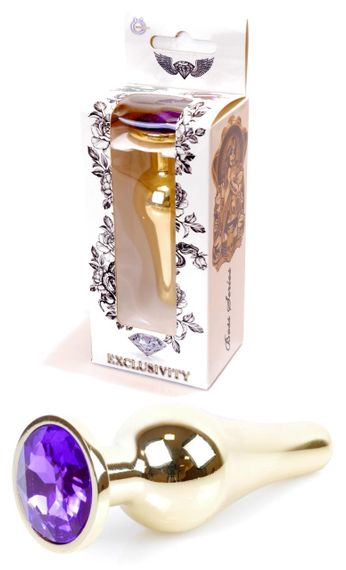 Анальний затор Boss Series - Jewellery Gold BUTT PLUG Purple, BS6400070 Sex Aura