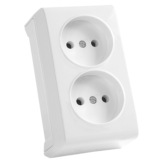 Розетка подвійна зовнішня Viko Vera Біла 25278