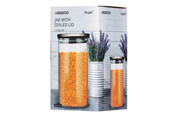 Банка для хранения Ardesto Fresh, 1150 мл, стекло, пластик, силикон (AR1311SF) | Зображення 1