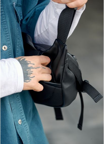 Чоловіча сумка бананка Sambag Dynamicdart чорно-помаранчева 38 × 21 × 7 см (80411129m) | Зображення 5