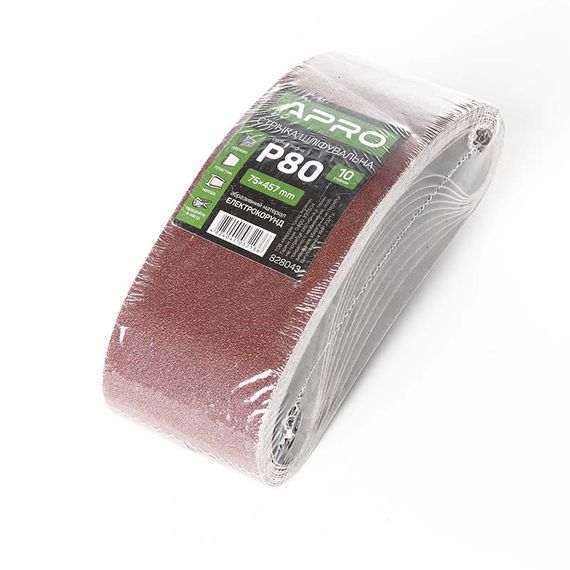 Стрічка шліфувальна нескінченна APRO P80 75×457мм (10 шт.) 8280431