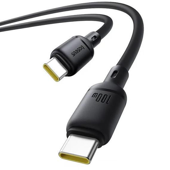 Дата кабель Baseus Silky Series OS Fast Charging Type-C to Type-C 100W (1m) (P10377704) Cluster Black | Зображення 2