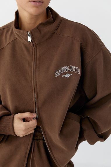 Зимовий спортивний костюм з написами - коричневий цвет, M/L (є розміри) | Зображення 3