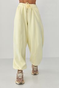 Жіночі теплі спортивні штани - лимонний цвет, XL (є розміри)