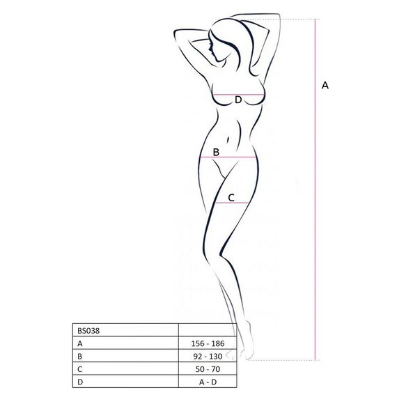 Бодістокінг Passion BS038 black, комбінезон, імітація панчох і пояса, S/M/L | Зображення 3