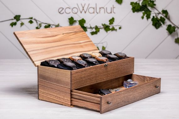 Коробочка для 12 часов с деревянной крышкой с ящиком и логотипом | Зображення 6