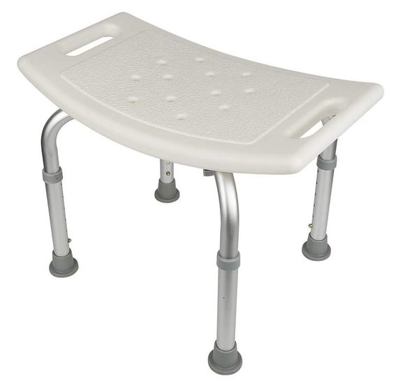 Стілець-табурет для ванної і душу регульований, протиковзний, алюмінієвий 2010A
