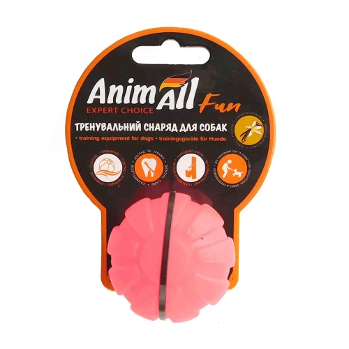 Іграшка AnimAll Fun тренувальний м'яч для собак, 5 см, рожевий