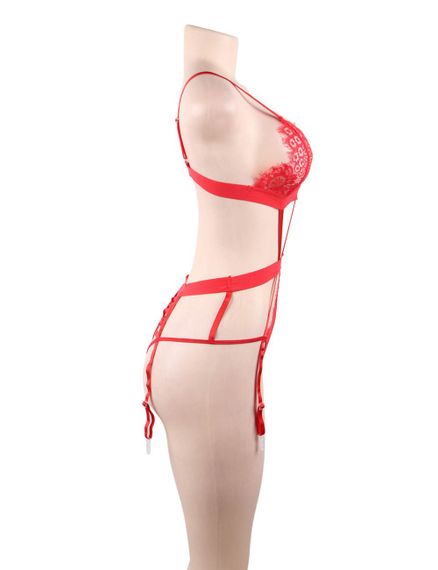 Комплект білизни мереживної Star Night Love Affair Lace червоний XS-S | Зображення 4