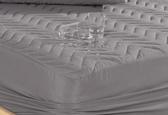 Наматрасник стеганый водонепроницаемый Kayra 140х200 см. Серый | Зображення 1