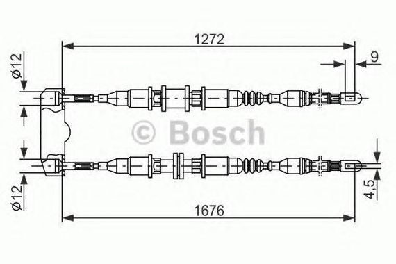 Трос ручного гальма DAEWOO NEXIA (вир-во Bosch) BOSCH 1987477136 на OPEL KADETT E Combo (38_, 48_)