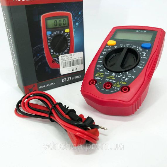 Мультиметр цифровий тестер амперметр 33, Цифровий вимірювач напруги та опору, Тестер професійний PR-72 | Зображення 9