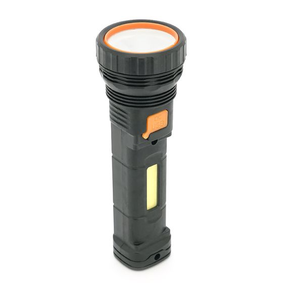 Ліхтарик ручний WST-01, 3W. OSL+COB. 3+1 режим, вбудований акумулятор, IP40 . 210х88х45. Box | Зображення 4