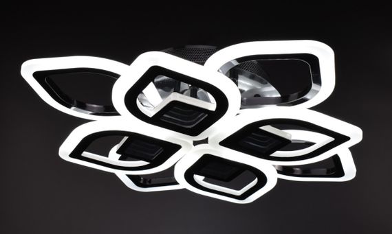 Люстра світлодіодна стельова LED світильник для квартири на стелю лед з пультом 26064 Чорний 10х44х44 см. | Зображення 1