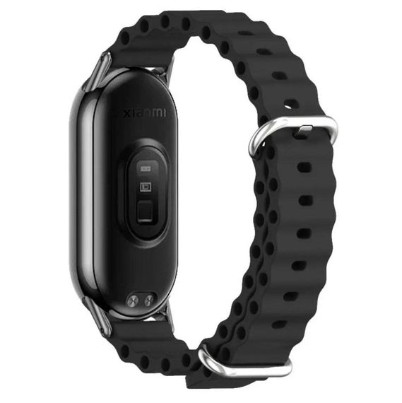 Силіконовий ремінець Mijobs Ocean для фітнес-браслета Xiaomi Smart Band 10 - Black | Зображення 3