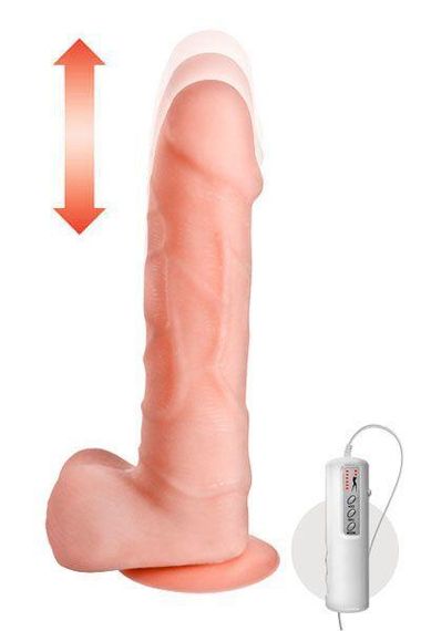 Фаллоимитатор-пульсатор с вибрацией Real Body - Magic Ram, диаметр 4см, движение вперед-назад sexstyle | Зображення 1