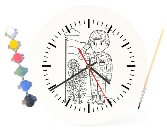 Детский набор для творчества часы раскраска ЗСУ 30 см (Г0058) | Зображення 3