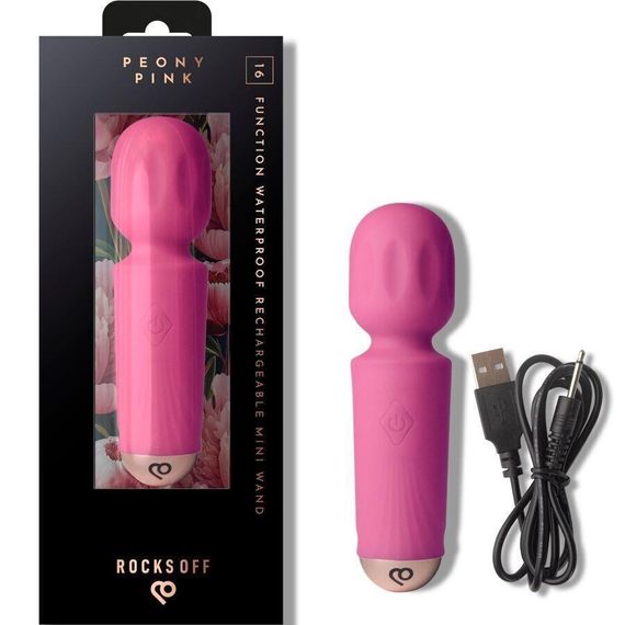 Вибромассажер Rocks Off Mini Wand Peony Pink, 16 режимов Sex Aura | Зображення 4