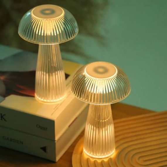 Лампа настільна Гриб з пультом та USB-зарядкою Mushroom Lamp RGB 16 LED Біла